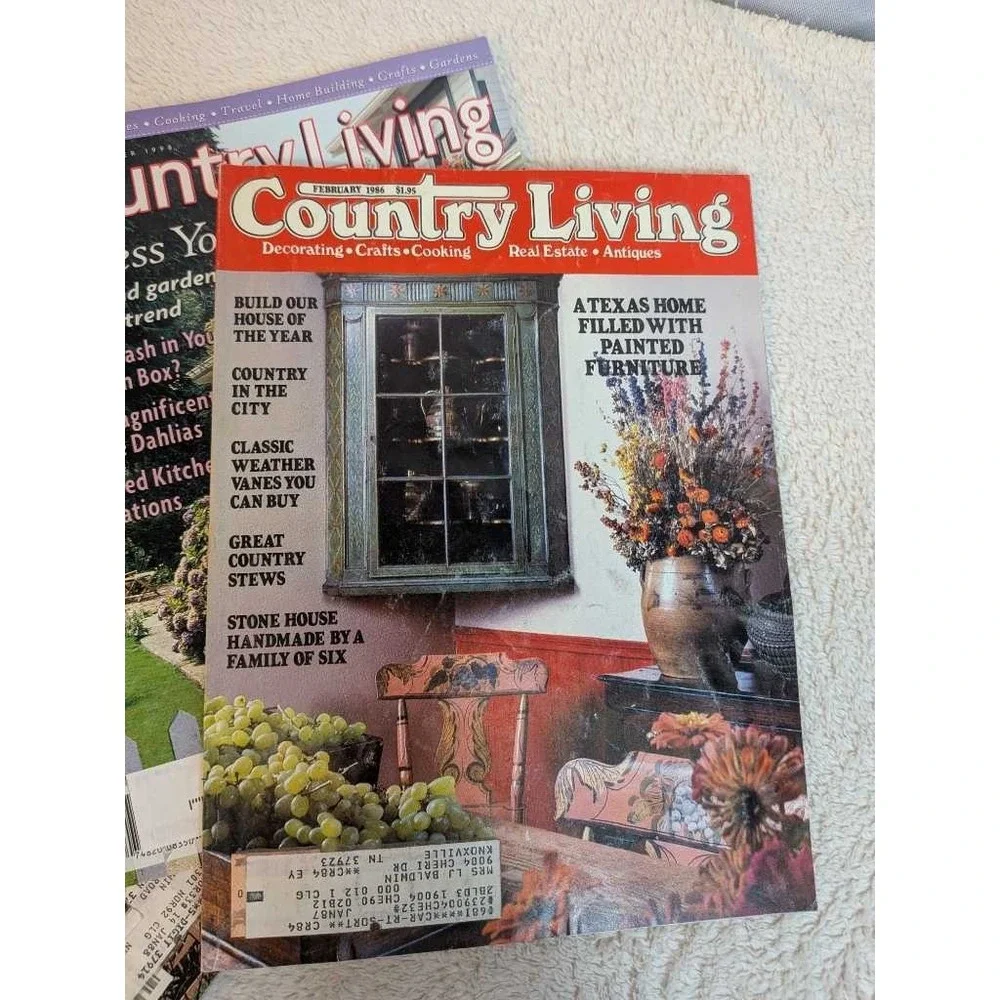 Country Living Magazine Lot - 5 Issues Decorating Cooking Antiques Real Estate